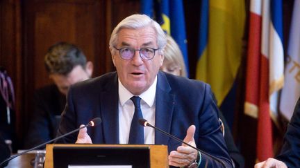 François Sauvadet, président UDI du Conseil départemental de Côte d’Or et président de l'Assemblée des Départements de France, le 12 février 2025. (JC TARDIVON / MAXPPP)